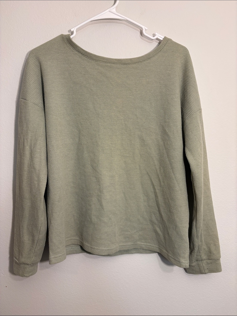 Women’s Lightweight Waffle Knit Pullover Sweater Sage Green